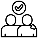 Zwei Menschen die sich gut zureden Icon